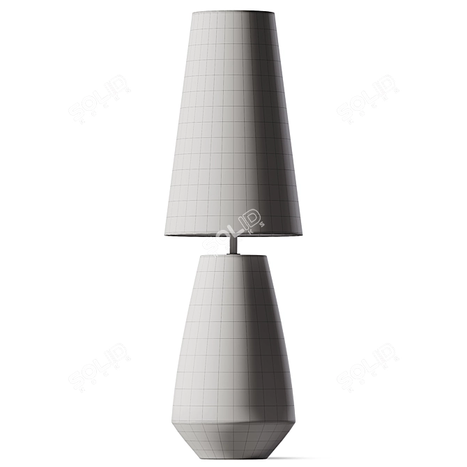 Handcrafted Ceramic Tapered Table Lamp 3D model image 2