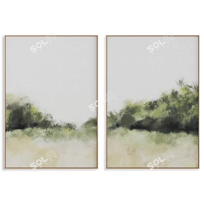 Modern Abstract Art Frame Set 3D model image 1