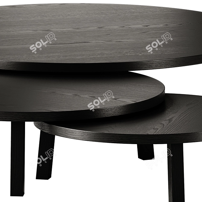 Round Wooden Leila Coffee Tables 3D model image 3