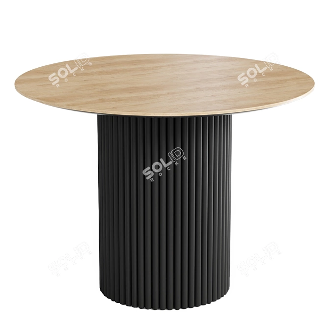 Modern Dining Table with Metal Base 3D model image 3