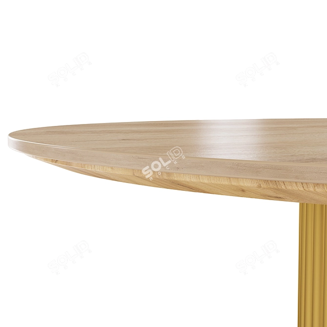 Modern Dining Table with Metal Base 3D model image 6