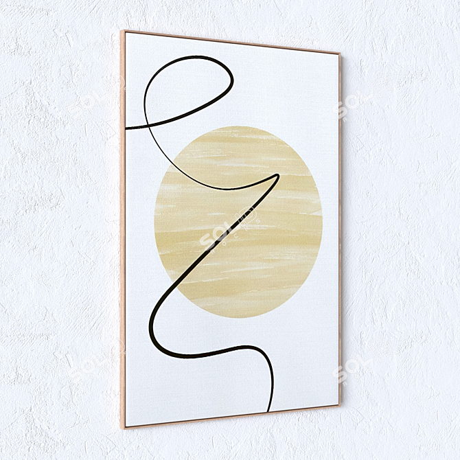 Wall Art Set with Frames 3D model image 4