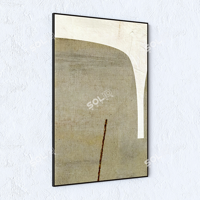 Frame Paintings Set with Textured Wall Décor 3D model image 4