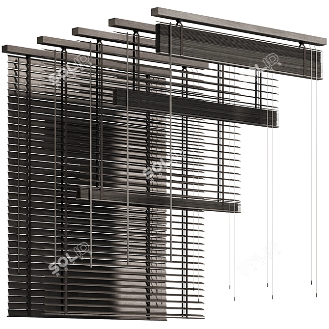 Folding Wooden Blinds 2015 3D model image 2