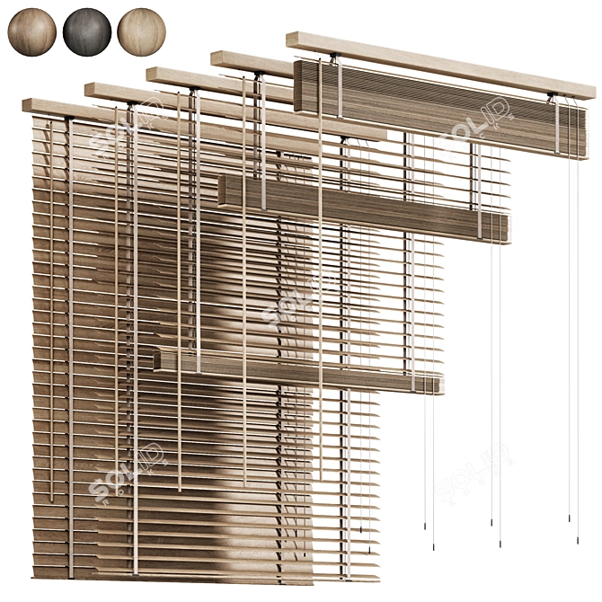 Folding Wooden Blinds 2015 3D model image 4