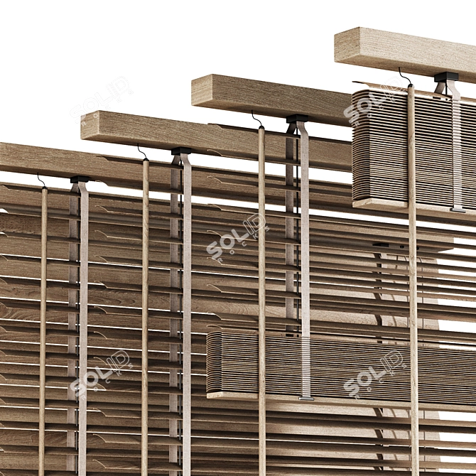 Folding Wooden Blinds 2015 3D model image 5