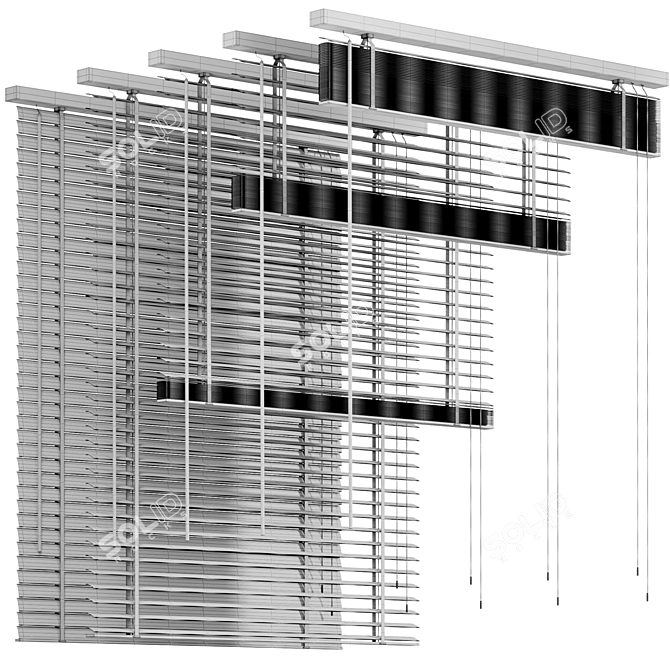 Folding Wooden Blinds 2015 3D model image 7