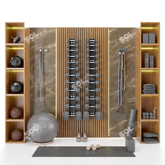  Chic Home Gym Decor Set 3D model image 1