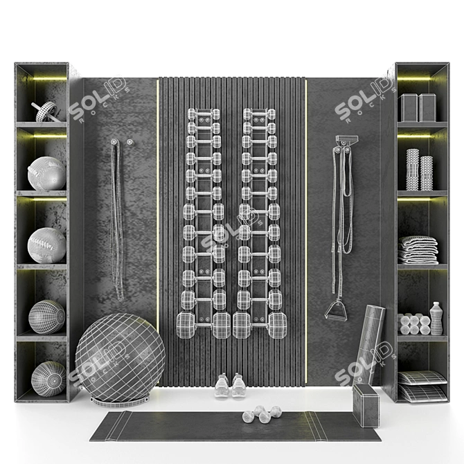  Chic Home Gym Decor Set 3D model image 5