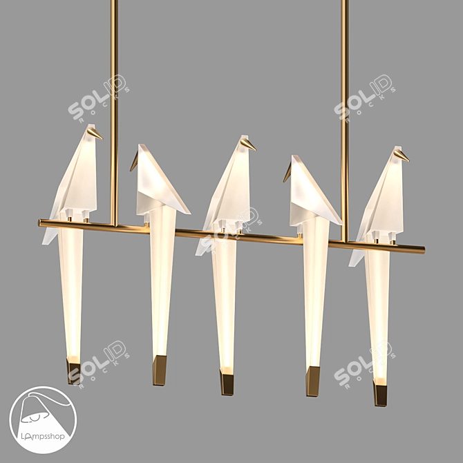 Birds Chandelier L1102 Unique Design 3D model image 1