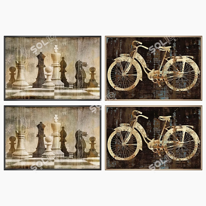 Artwork Set with Multiple Frames 3D model image 2