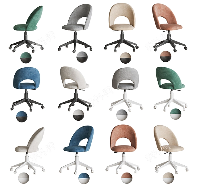 Megan 2 Office Chair Beige 3D model image 4