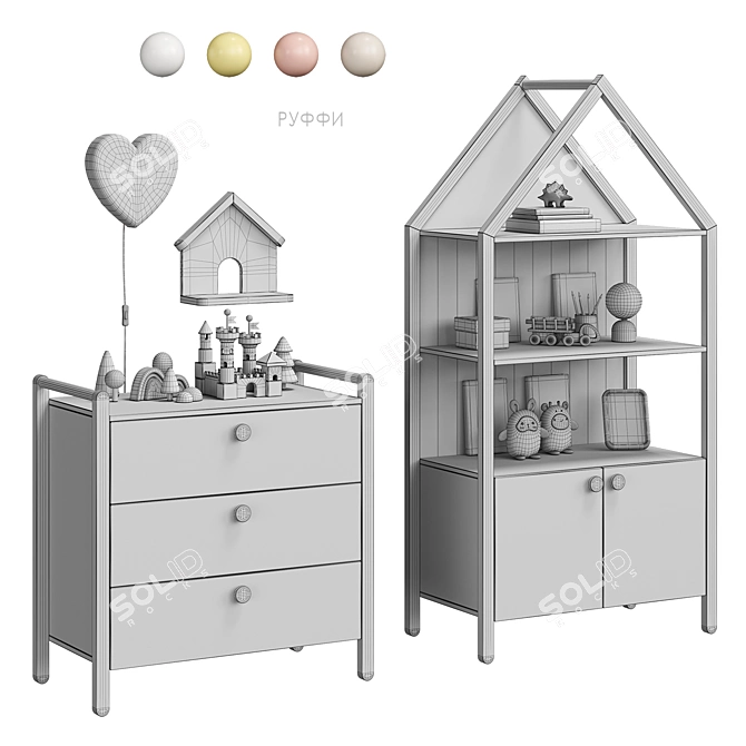 Ruffi Kids Furniture Set 3D model image 7