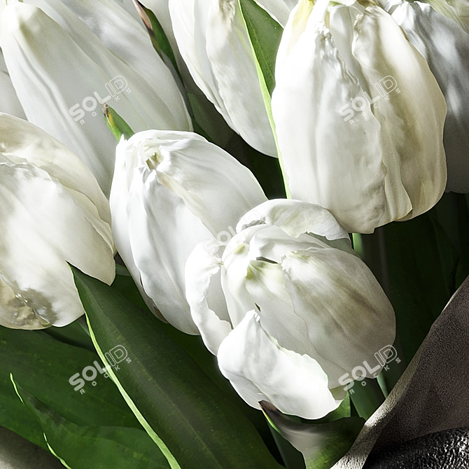 Tulip Bouquet Decor Set 3D model image 3