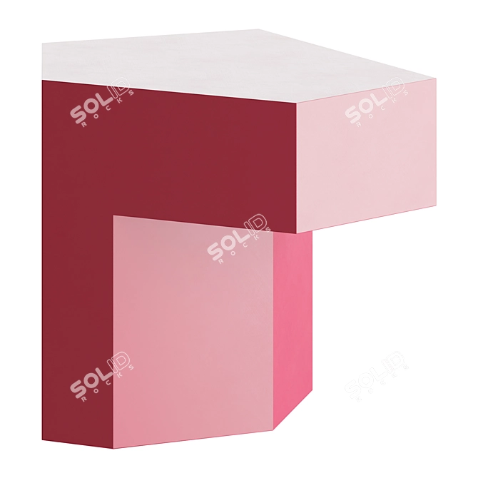 Sleek Lock Side Table 3D model image 2