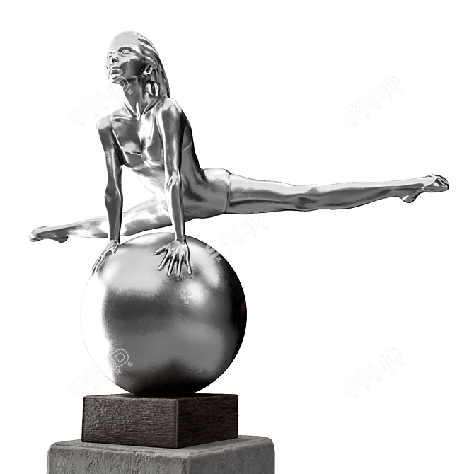 Elegant Gymnast Ball Sculpture 3D model image 6