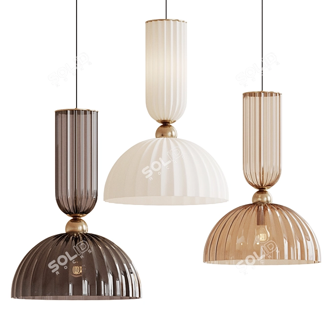 Elegant Antic Pendant Light 3D model image 1