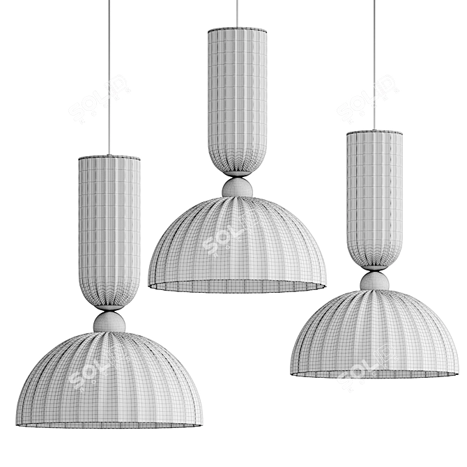 Elegant Antic Pendant Light 3D model image 5