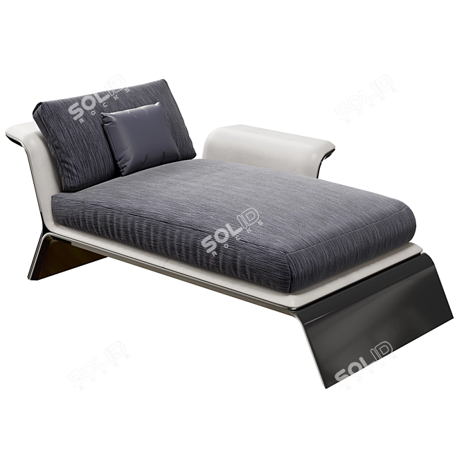 Elegant Curved Chaise Lounge 3D model image 2