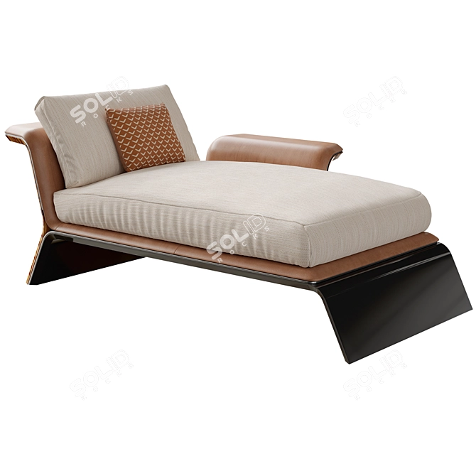 Elegant Curved Chaise Lounge 3D model image 3