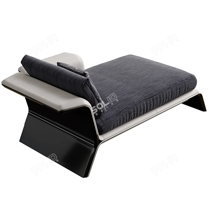 Elegant Curved Chaise Lounge 3D model image 5