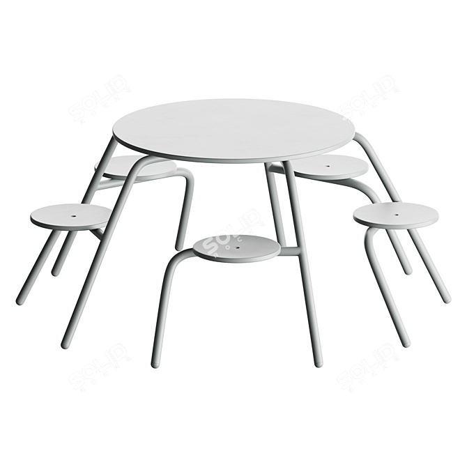 Modern 5-Seater VIRUS Table 3D model image 2