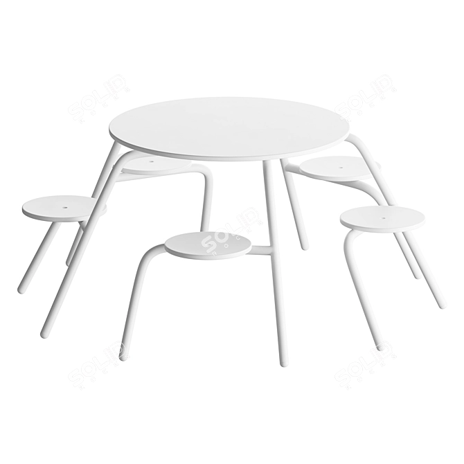 Modern 5-Seater VIRUS Table 3D model image 3