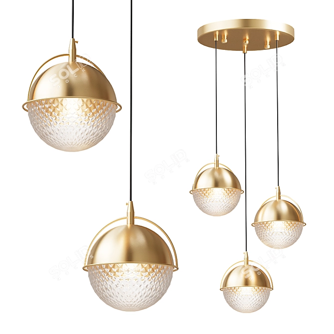 Modern Industrial Pendant Light - Pimp Ball 3D model image 1