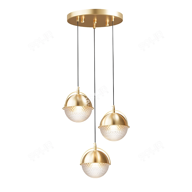 Modern Industrial Pendant Light - Pimp Ball 3D model image 2