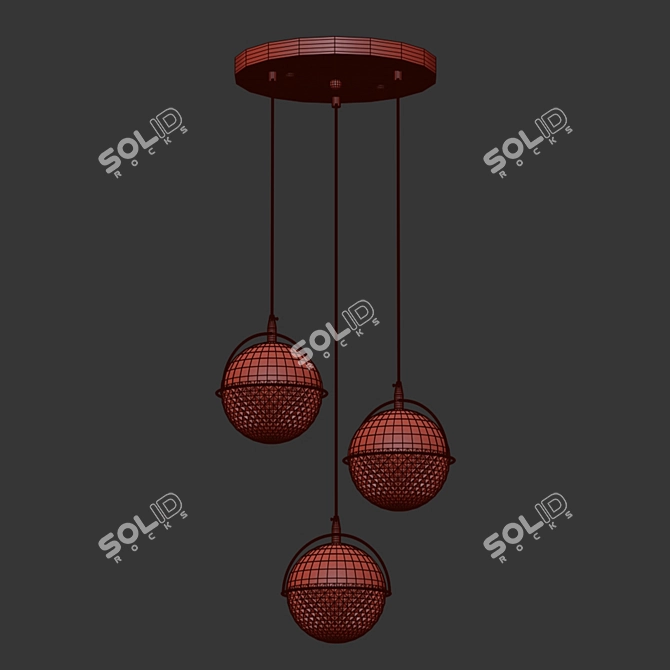 Modern Industrial Pendant Light - Pimp Ball 3D model image 3