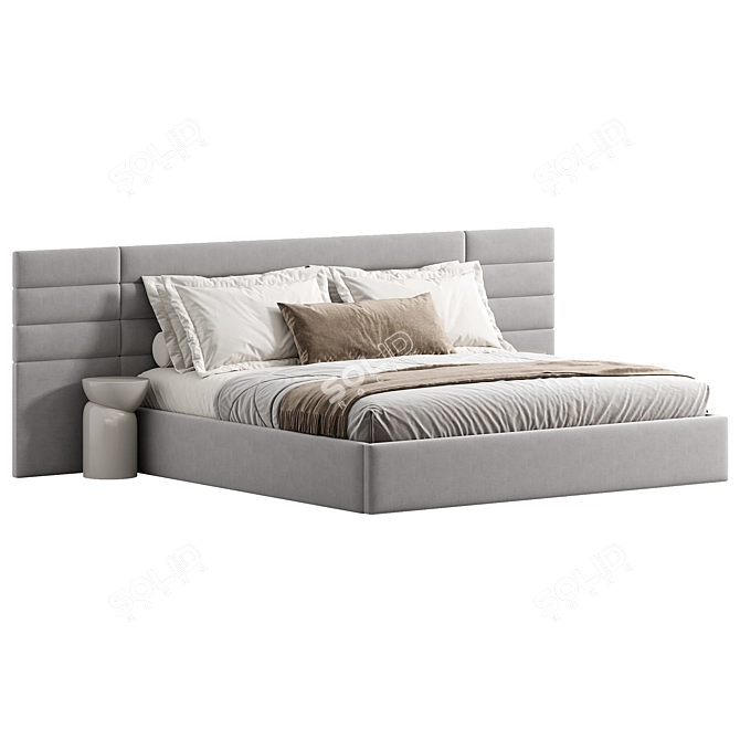 Modern Double Bed Orly 3D model image 2
