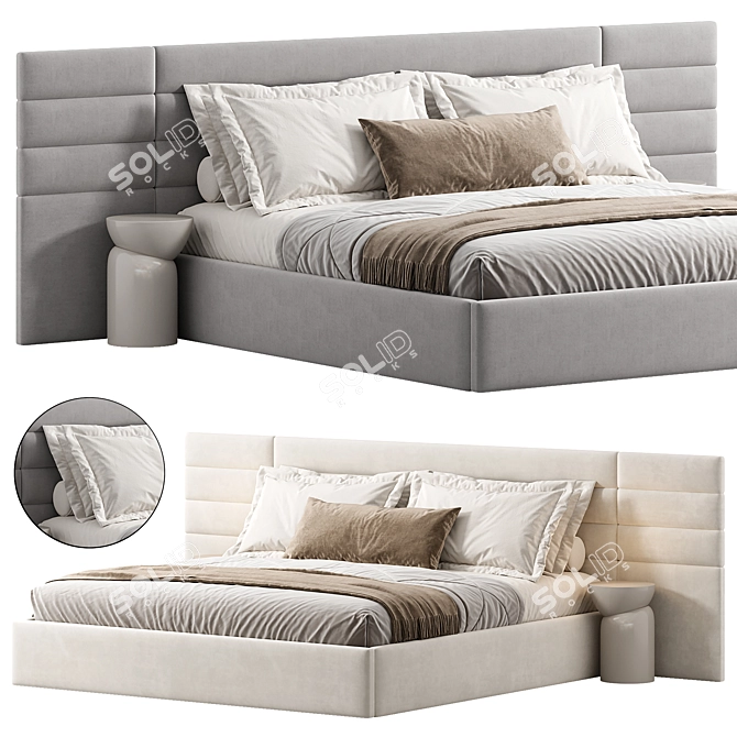 Modern Double Bed Orly 3D model image 4