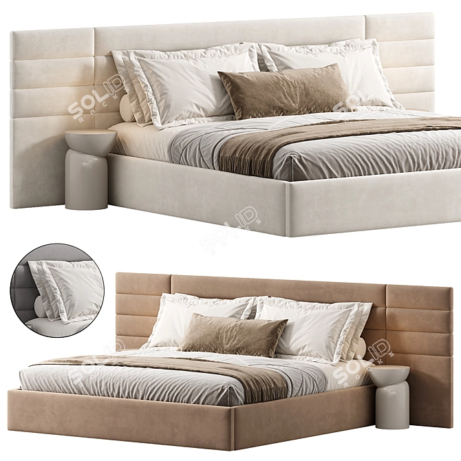 Modern Double Bed Orly 3D model image 5