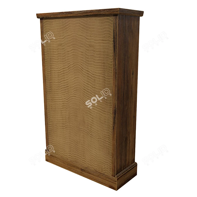 Solid Teak Wood Shoe Cabinet 3D model image 2