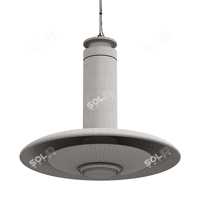 Modern Small Disc Pendant Design 3D model image 4
