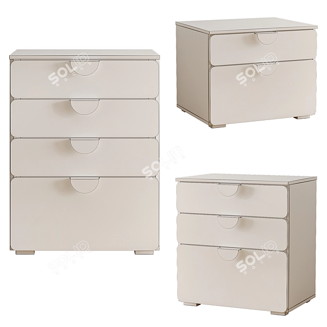 Milna Children's Commode Set 3D model image 7