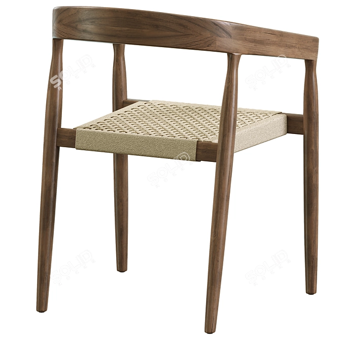 Teak Wood Visby Dining Chair 3D model image 3