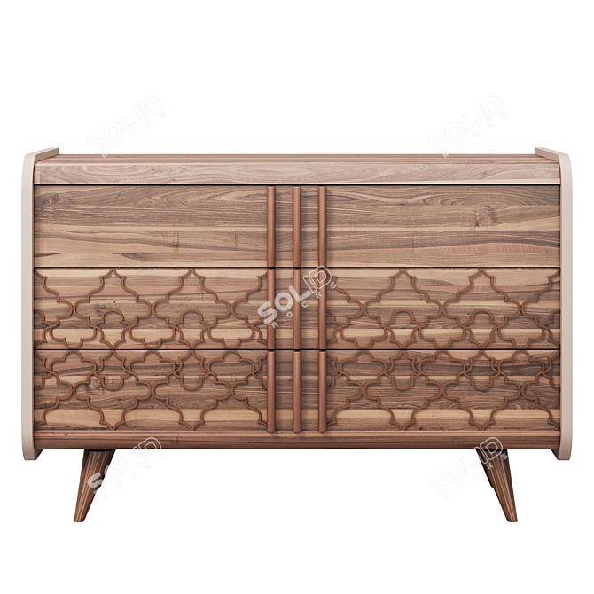 Vintage VJ07 Chest Drawer 3D model image 3