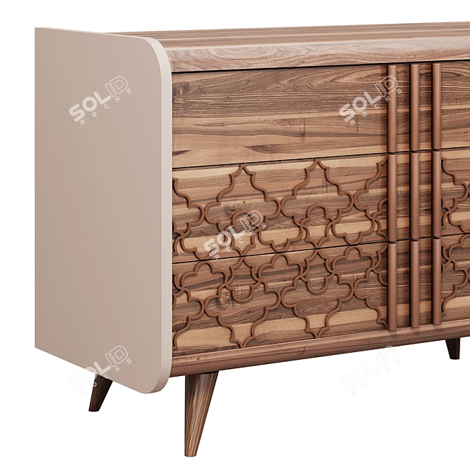 Vintage VJ07 Chest Drawer 3D model image 4