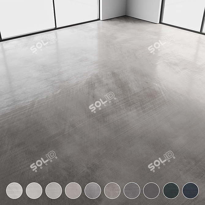 Seamless Concrete Floor Texture Pack 3D model image 1