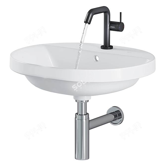 Hansgrohe Kuniva U Sink Set 3D model image 3