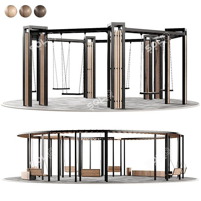 Pergolas & Swings Set, Multi-Use 3D model image 2