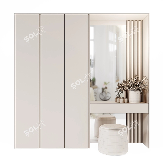 Modern Design Wardrobe 3D model image 5