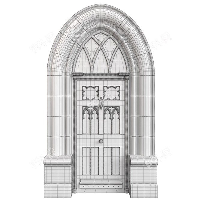 Classic Door 3D Model Max 3D model image 7