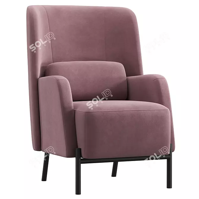 Modern Velvet Accent Chair "Vil 3D model image 5