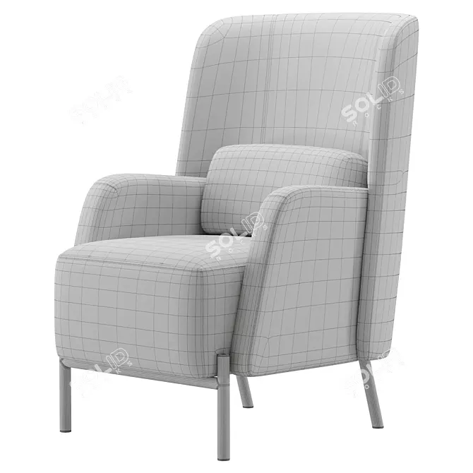 Modern Velvet Accent Chair "Vil 3D model image 6