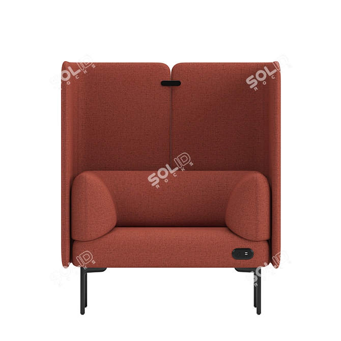 Modern Haworth Cabana Lounge Chair 3D model image 2