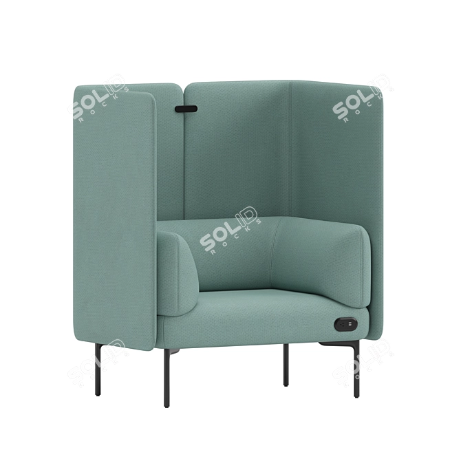 Modern Haworth Cabana Lounge Chair 3D model image 3