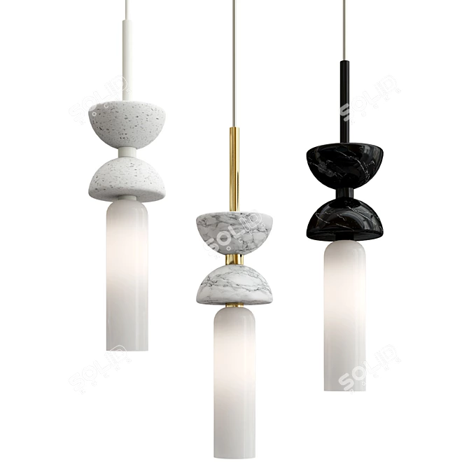 Kyoto Marble Pendant Lamp Slim 3D model image 1