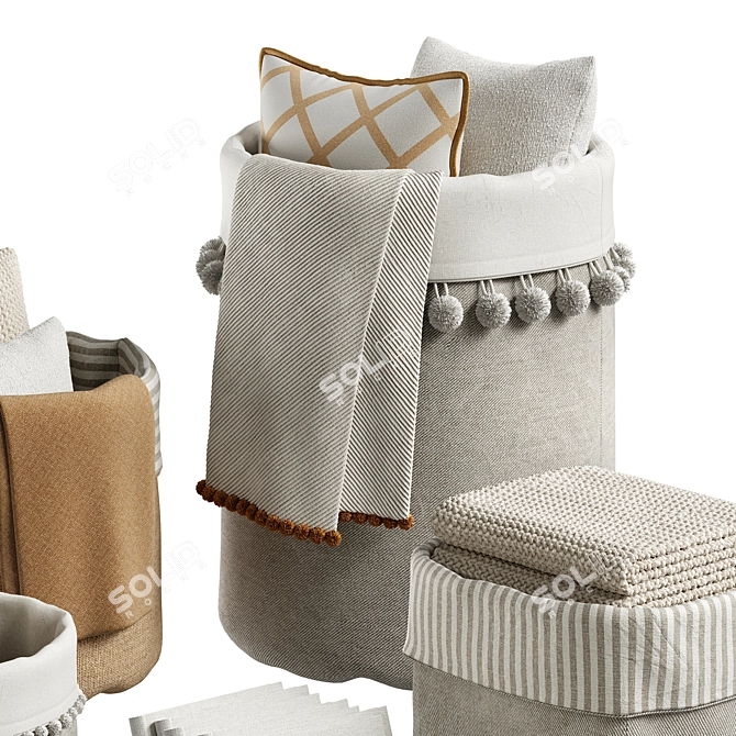 Adorable Kids Room Decor Baskets 3D model image 3